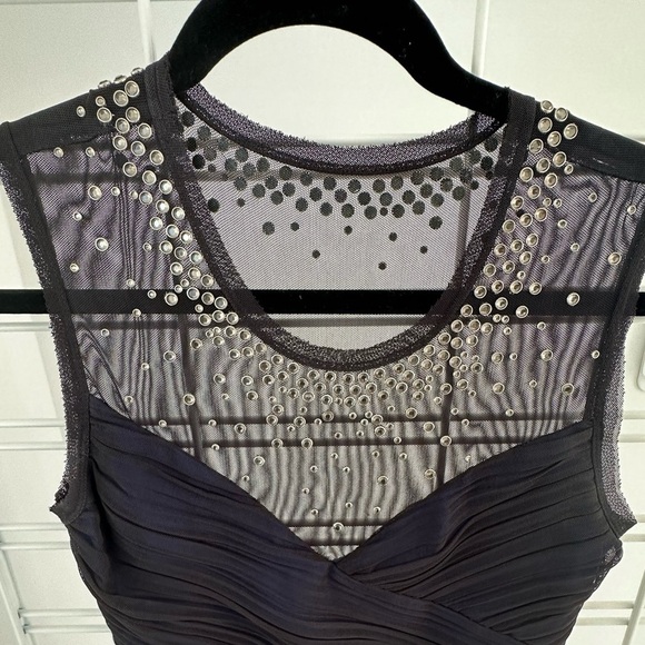 BCBG MaxAzria Size Xs blue/Black mini dress with rhinestone detail sleev… - Picture 5 of 6